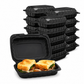 RL2-15 9x6 Black Hinged Containers Microwaveable 150PCS  A1003