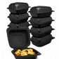 RL2-15 6x6 Black Hinged Containers Microwaveable 250PCS