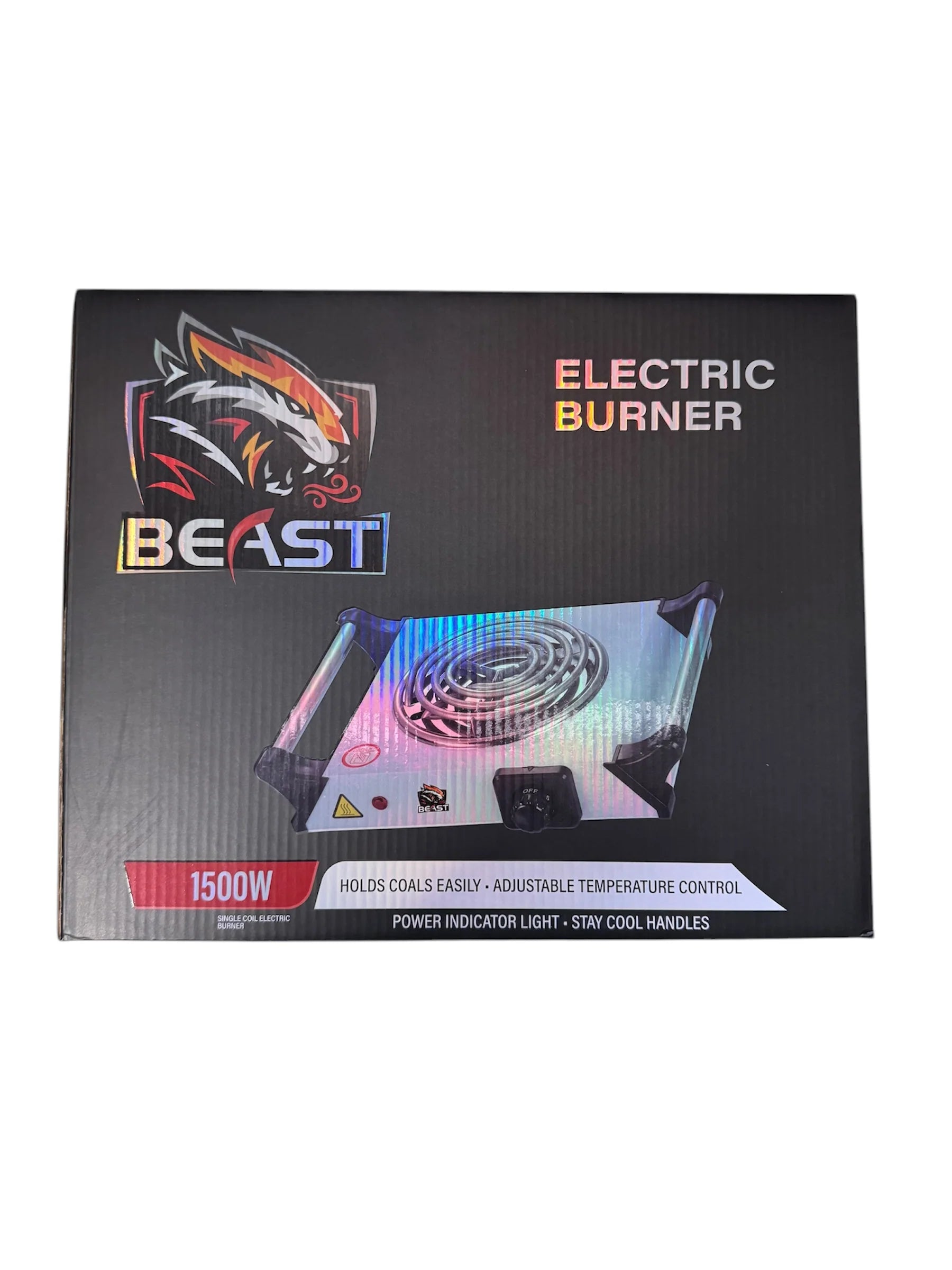 BEAST BURNER OXFORD 1500W electric coal burner with adjustable temperature control and single coil design