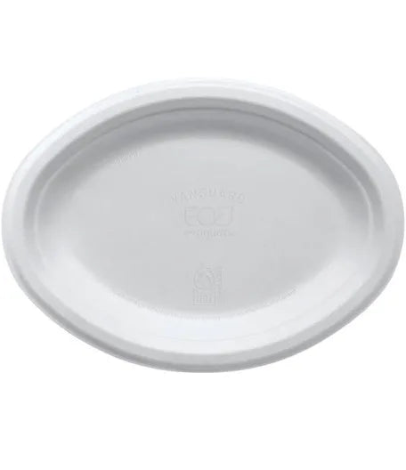 A6- 7.5x10 Sugarcane White Oval Plates 500PC