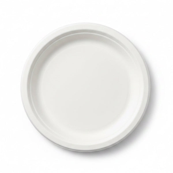 9” Sugarcane Round Plate White 500pcs