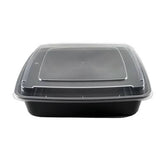 48 oz Square Combo Container Black Base 150/pcs B1011