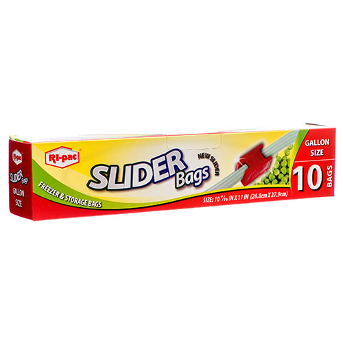 Ri-Pac Gallon Slider Zipper Storage Bags 10 count box – resealable freezer-safe food storage