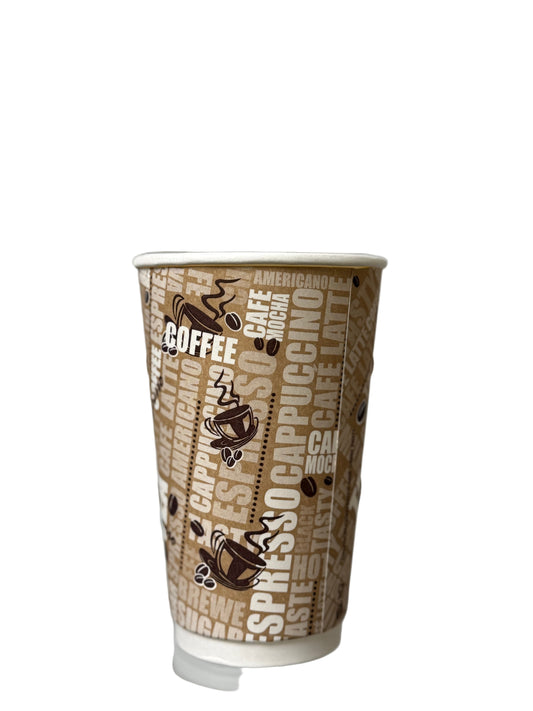 16 OZ Double Wall Hot Coffee Cups – Bulk Pack of 500