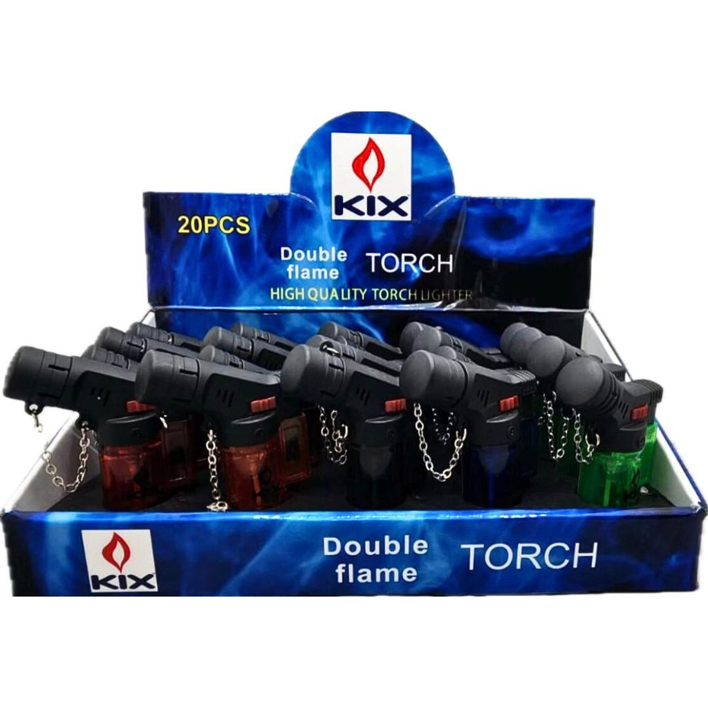 Torch Mini Double Flame Lighter 20-Pack Refillable UN1057 RF-1027-S4