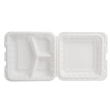 (234) PP ECO White Hinged Container 9x9x3" 150pcs/case