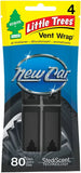 LITTLE TREES CAR FRESHENER 4 CT VENT WRAP NEW CAR
