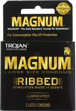 TROJAN CONDOM 3 CT MAGNUM RIBBED