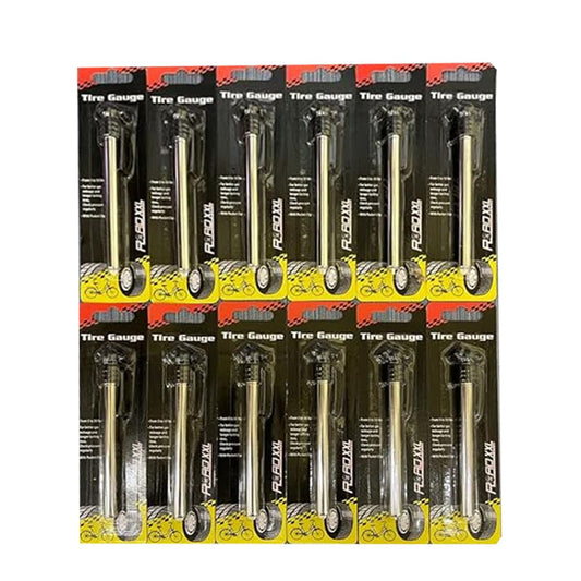 Road Tire Gauge carded pack of 12 for accurate tire pressure check