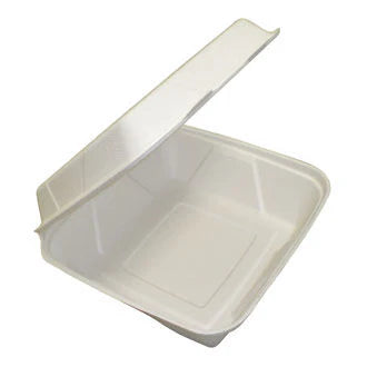 RL1-6 8x8 3-Comp Sugarcane Hinged Container 200PCS A1027
