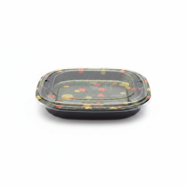 13.39"×13.39" PET Square Sushi Sakura Container 60/Case
