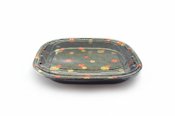 16.14"×16.14" PET Square Sushi Sakura Container 60/Case