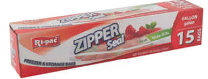 Ri-Pac Gallon Size Zipper Storage Bags 15 count box – resealable freezer-safe food storage