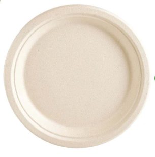 9" Round Plate Bagasse Pfas Free 500pcs