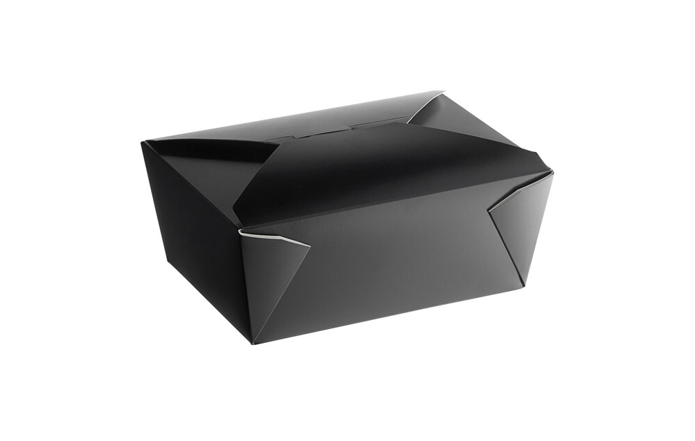 #4 BLACK PAPER TAKE-OUT BOX 8.5x6.25x3.5 160pcs