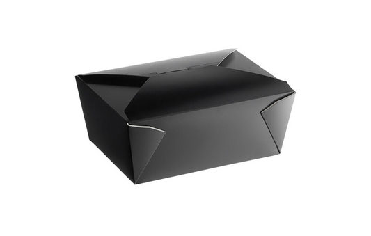 #4 BLACK PAPER TAKE-OUT BOX 8.5x6.25x3.5 160pcs