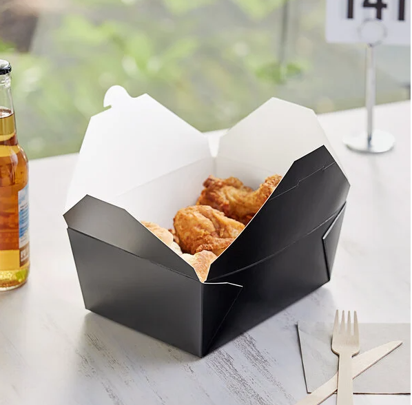 #4 BLACK PAPER TAKE-OUT BOX 8.5x6.25x3.5 160pcs