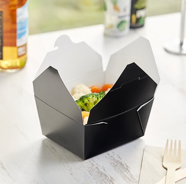 #1 BLACK PAPER TAKE-OUT BOX 5x4.5x2.5 450pcs