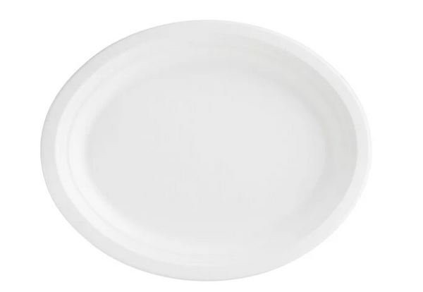 A6- 10x12.5 Sugarcane White Oval Plates 500PC