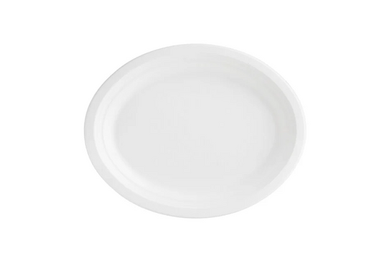 RL1-6 10x12.5 Sugarcane Oval Plates White 500PC