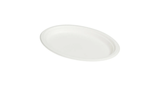 RL1-6 7.5x10 Sugarcane Oval Plates White 500PC