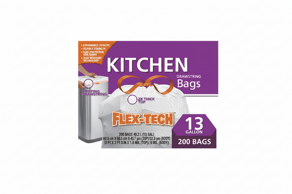 A3- 13 gallon Kitchen Drawstring Bag White 200pcs