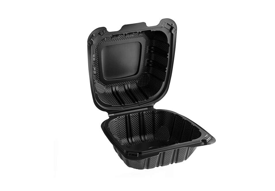 C5- 6x6 Black Hinged Containers Microwaveable 250Pcs