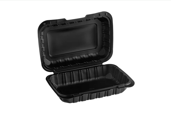9x6 Black Hinged Containers Microwaveable 150pcs