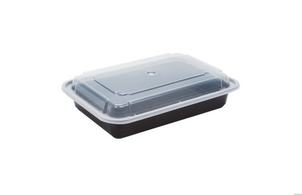 C3- 28oz Black Rectangle Container with Lid 150pcs
