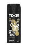 Front view of Axe Gold Body Spray 150 ml can – Pack of 6 men’s deodorant spray