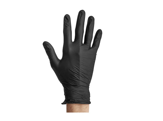 (119) Disposable nitrile glove, 6.5mil, black color, size Medium NON-MEDICAL 100pcs/box, 10box/case