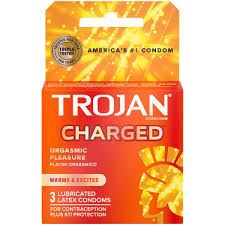 TROJAN CONDOM 3 CT CHARGED