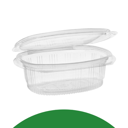 16 OZ RPET CLEAR HINGED LID DELI CONTAINER 200/CS