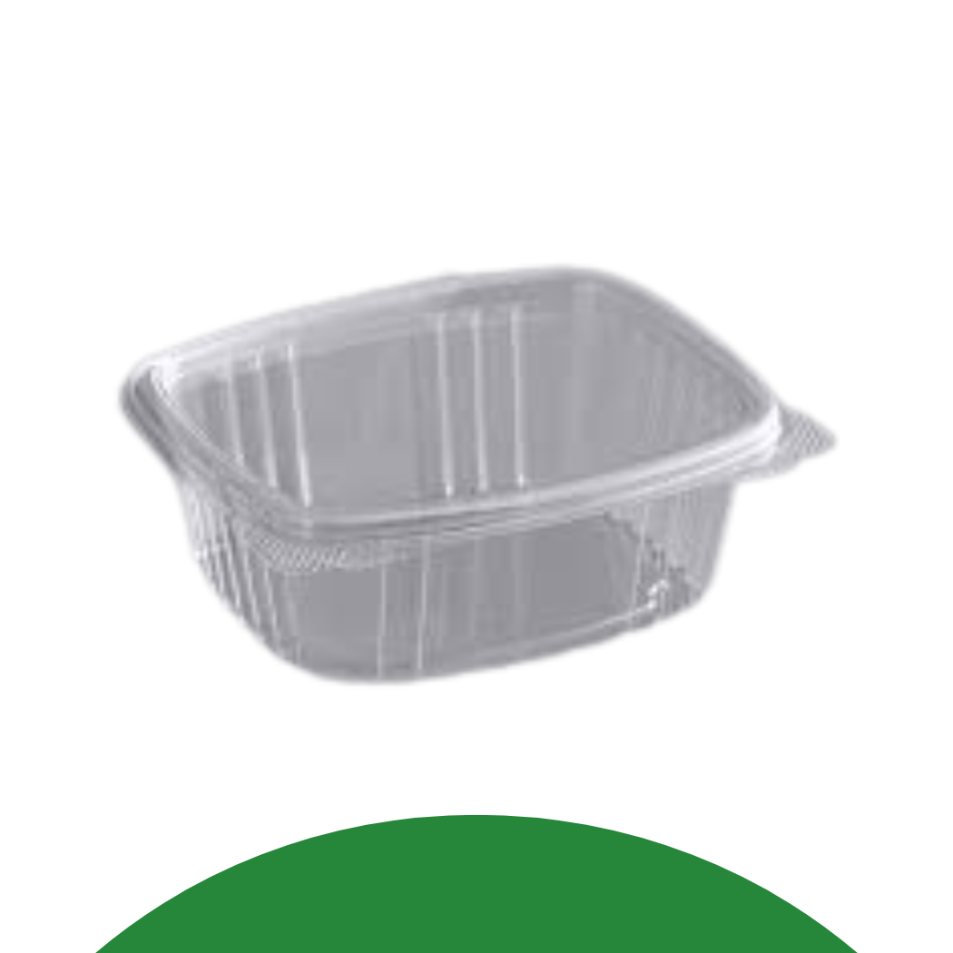12 oz clear hinged rectangular plastic food container – 200 pcs pack