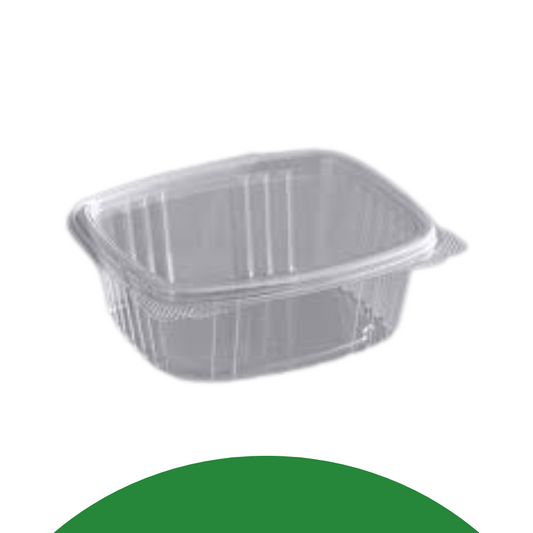 12 oz clear hinged rectangular plastic food container – 200 pcs pack