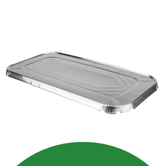 Heavy duty full size aluminum pan lids – 100 pack for catering and food service