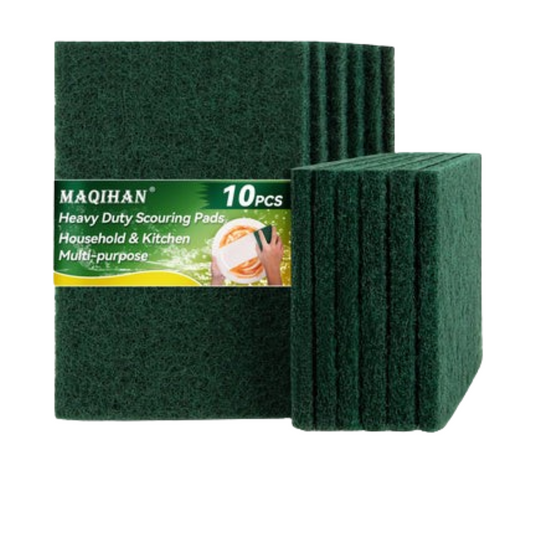 Heavy Duty Green Scouring Pads 10Pc/6Pack – multipurpose kitchen cleaning pads