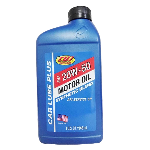 Car Lube Plus 20W-50 Synthetic Blend Motor Oil Bottle