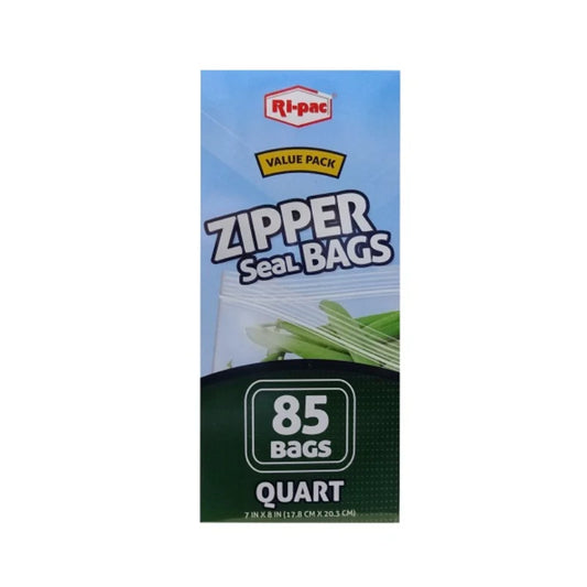 Ri-Pac Quart Zipper Seal Storage Bags 85 count box – resealable freezer-safe food storage