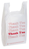 White thank you plastic Bag size 11.5"X6.5"X21.5" MIC 13