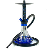 MAESTRO HOOKAH MS-3 modern shisha pipe with glass base and blue hexagon stem