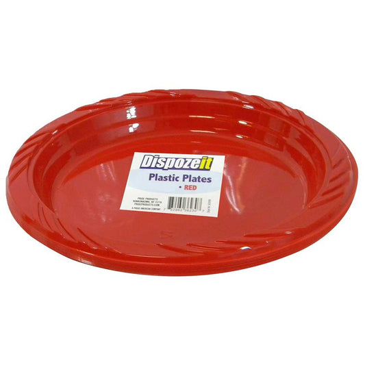 Dispozeit Plastic Plate 10.25 in 6 Ct 22g Red