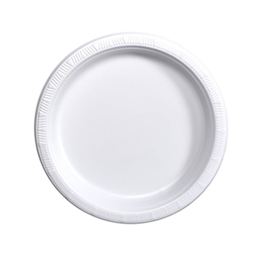 Dispozeit Plastic Plate 9 in 100 Ct White