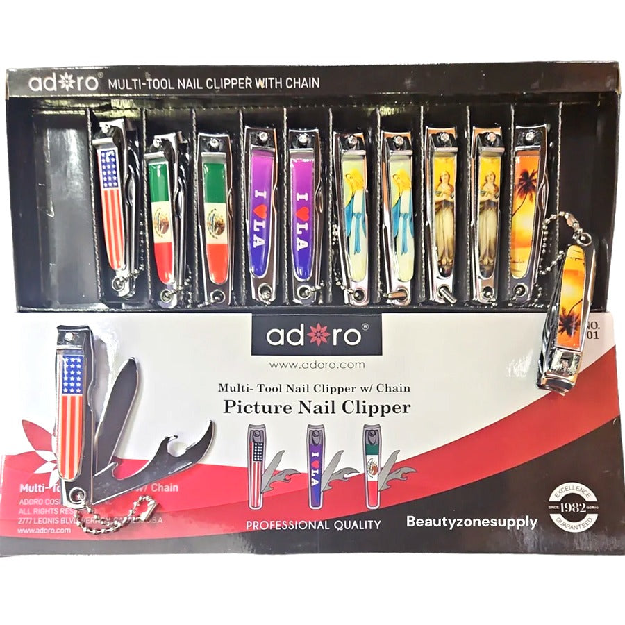 Adoro Multi-tool Nail Clipper 1 Ct With Chain and Picture