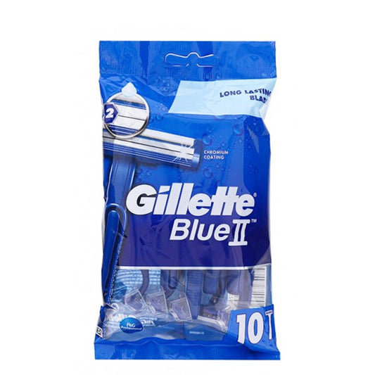 Gillette Blades 10 Ct Blue Ii Chromium Coating Razor (12 count)