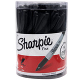 Sharpie Permanent Marker 1 Ct Fine Black Cannister Display (36 pack)