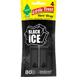 Little Trees Car Freshener 4 Ct Vent Wrap Black Ice (4 count)