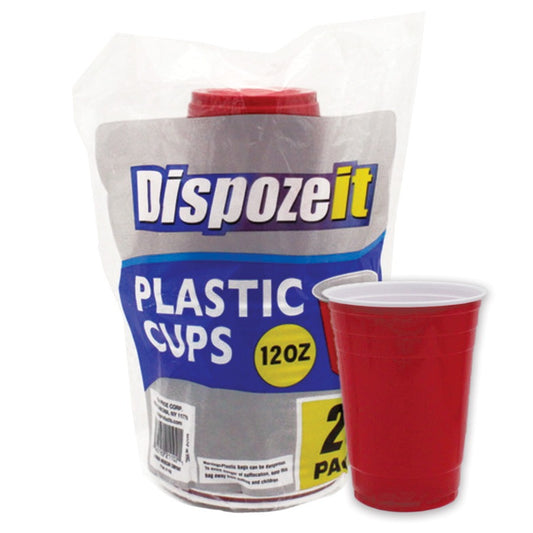 Dispozeit Plastic Cup 12 Oz 20 Ct 7 G Regular Two-tone Red & White (36 Pack)