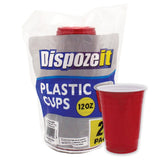Dispozeit Plastic Cup 12 Oz 20 Ct 7 G Regular Two-tone Red & White (36 Pack)