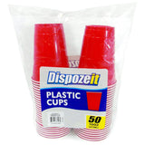 Dispozeit Plastic Cup 16 Oz 50 Ct Red Compares to Solo (12 Pack)